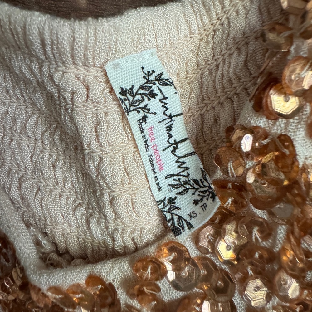 Free People Beige Knit with Bronze Sequins - Picture 3 of 8